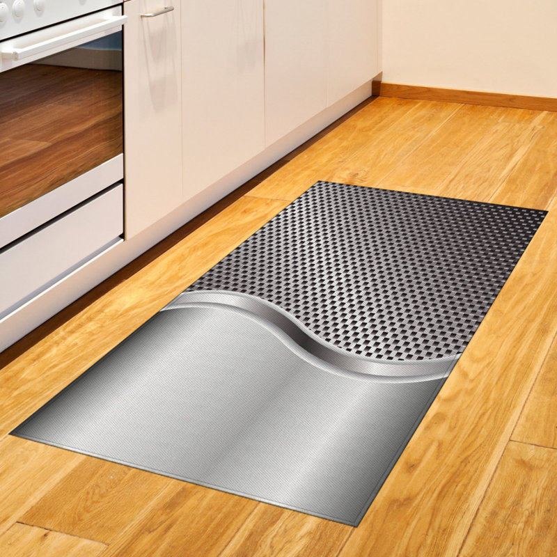 Gray High Density Long Fiber Poly Threads Decorative Area Rug Carpet, Rectangle 2'7" x 5'