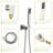 Dual Shower Head In Brushed Nickel - 10 Inch Square Ceiling Mount With Rainfall And Handheld Shower, Easy To Install Rain -Balanced Valve Detachable-121245157