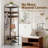 Coat Rack Corner Hall Tree, Industrial 4-Tier Coat Rack with Shoe Storage, 8 Movable Hooks and 2 Shelves
