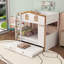 Wooden Bunk Bed with Trundle, Shelves and Guardrails-1097142384