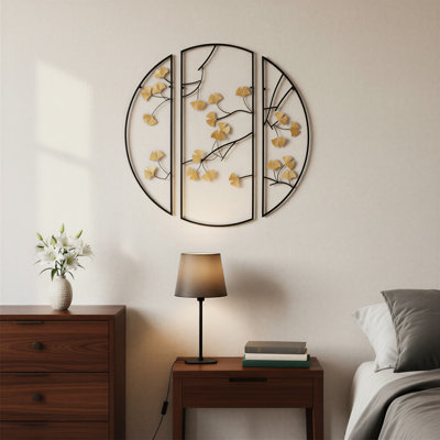 Metal Ginkgo Leaf Wall Art Set