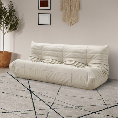 Rachel Boneless 77.75" Vegan Leather Upholstered Sofa