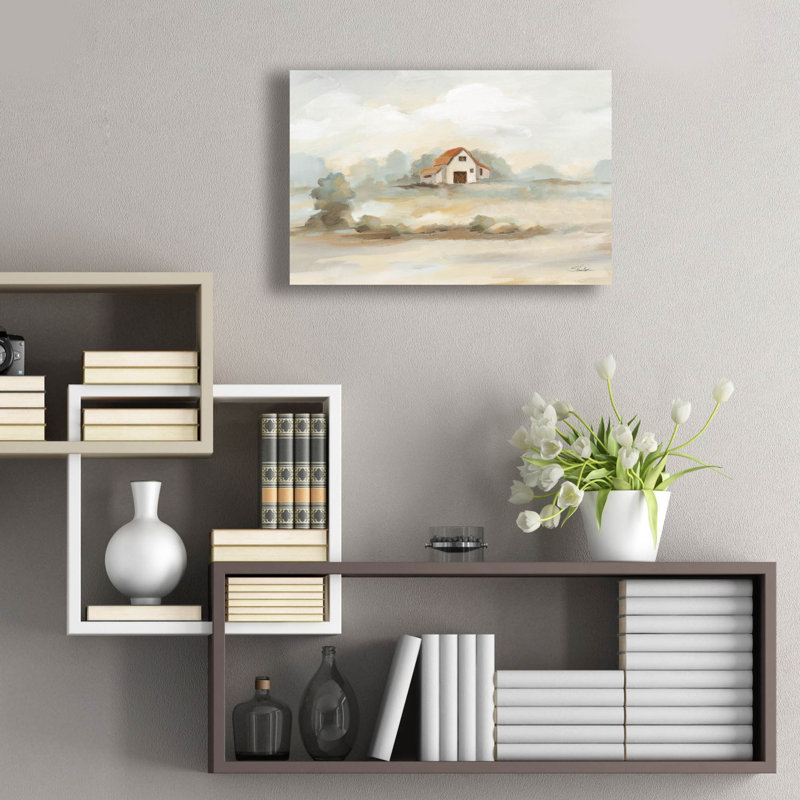 «The Old Farm Landscape» par Silvia Vassileva, art mural en verre acrylique, H 16 po x l 24 po x P 0,2 po