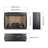 Infrared Quartz Woodlog Fireplace Insert with Brick Design-114137761