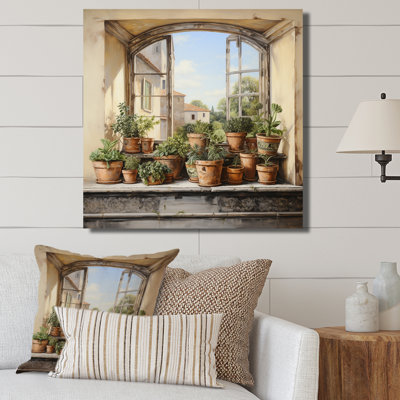 Italian poteries window Charm - Farm Windows Wall Art
