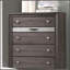 Finition grise 1 pièce style contemporain commode à bijoux cachée tiroirs à queue d'aronde anglaise boutons argentés meubles de chambre à coucher-799618141