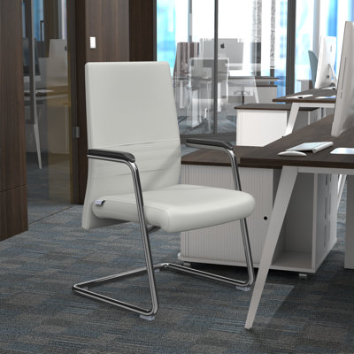Chaise de bureau rembourrée en cuir Aleen