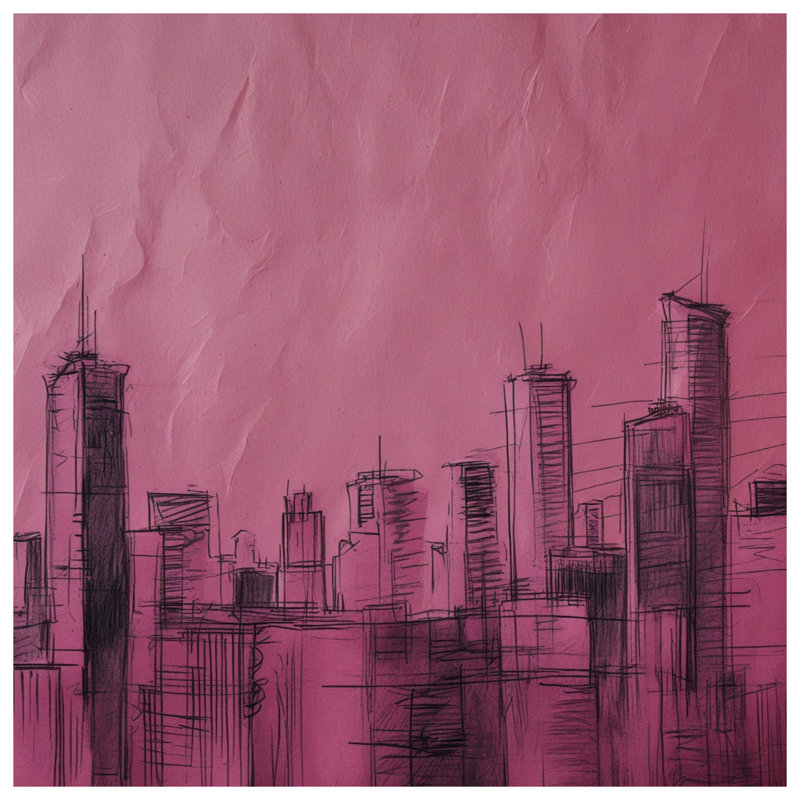 Rideaux de fenêtre Pink City Skyline, 50 po x 92 po - 1 panneau, Blockout