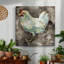 Poule blanche - Toile tendue avec châssis de qualité supérieure - prête à être accrochée