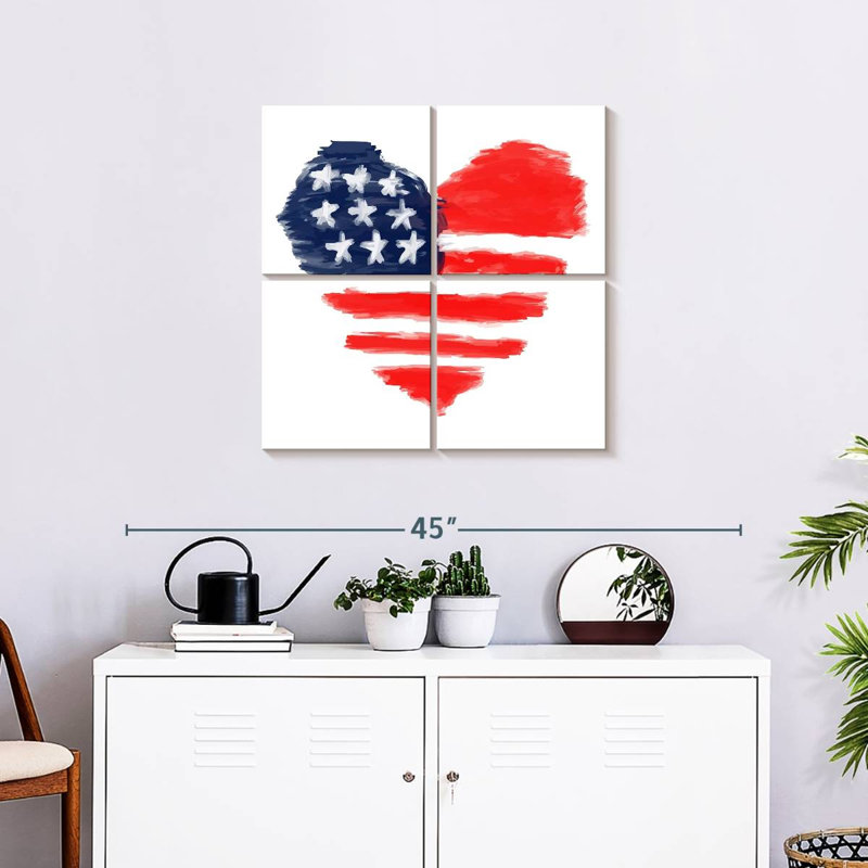 Borges Memorial Day Heart, H 26 po x l 26 po