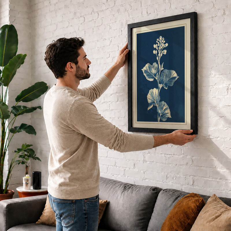 Engraving Botanical - Framed Print, A4 - 29.7 x 21.0 cm, White