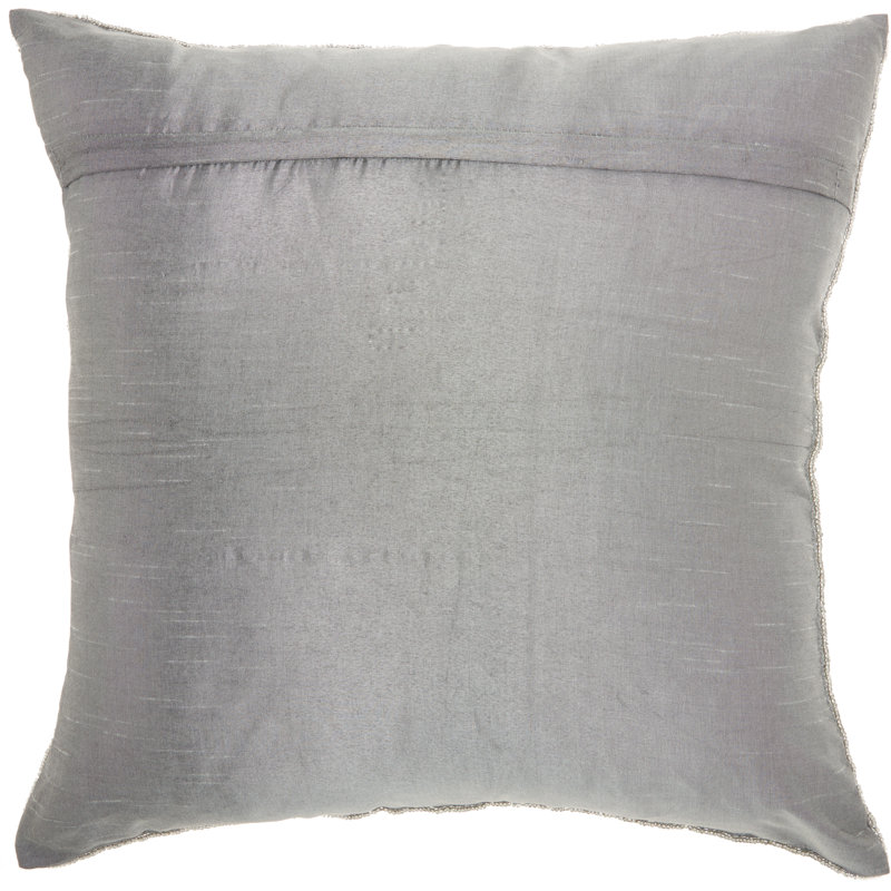 Abstract Throw Pillow, Silver