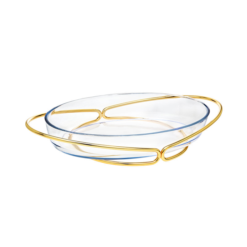Infinity Oval Glass Server, Gold