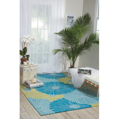 Tapis bleu crocheté à la main Asiha