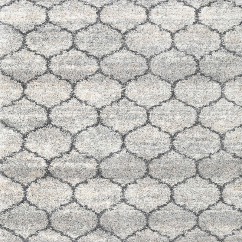 Tapis zone gris clair contemporaine, Carré 5 pi