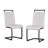 Set of 2 Modern Dining Chairs in Faux Leather with Black C-Shaped Legs-510504860-512641787