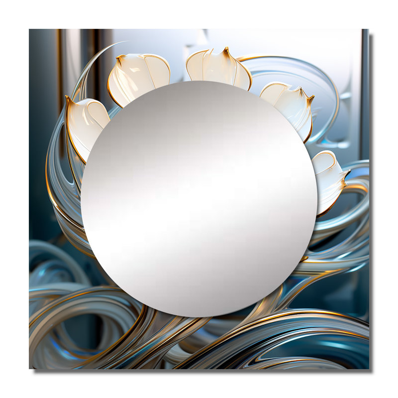 Art mural miroir de salon Fradin - Abstract Botanicals, 29 po x 29 po