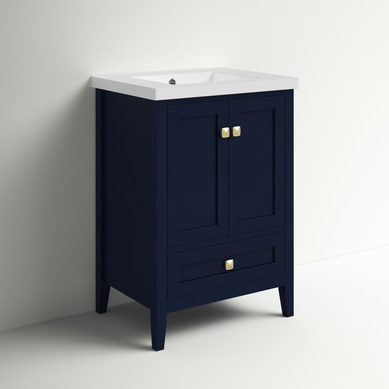 Ensemble de meuble-lavabo simple 24 po Modena, Bleu
