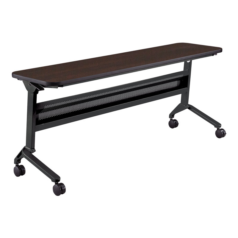 Folkstone Gray 18 x 72 Rectangular Training Table with Black Base