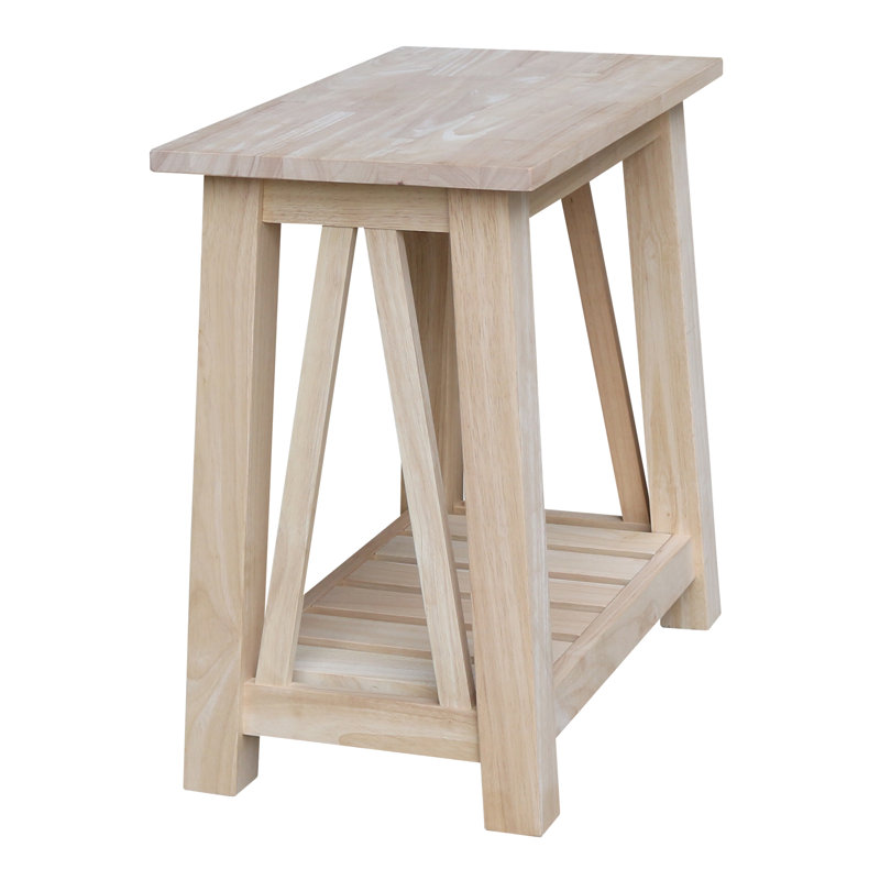 Solid Wood End Table, Unfinished, 24" H x 24" W x 18" D
