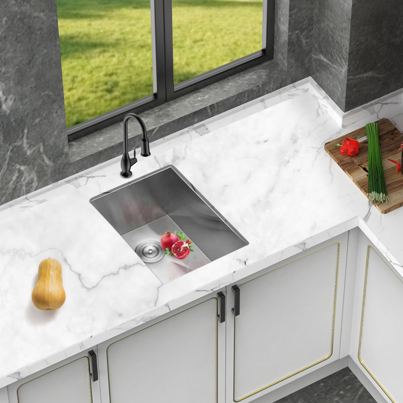 Dorance 15'' L Undermount Single Bowl Stainless Steel Kitchen Sink