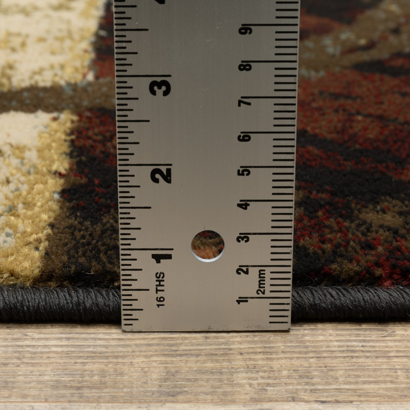 Geovany Abstract Brown/Black/Beige Area Rug, Runner 1'10 x 7'6"