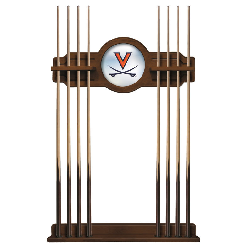 Holland Bar Stool Wood Pool Cue Rack, Chardonnay, Virginia Cavaliers