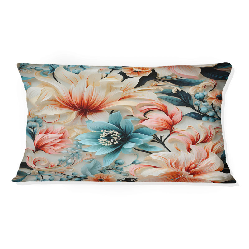 Coussin décoratif à motif cachemire rose et bleu Love