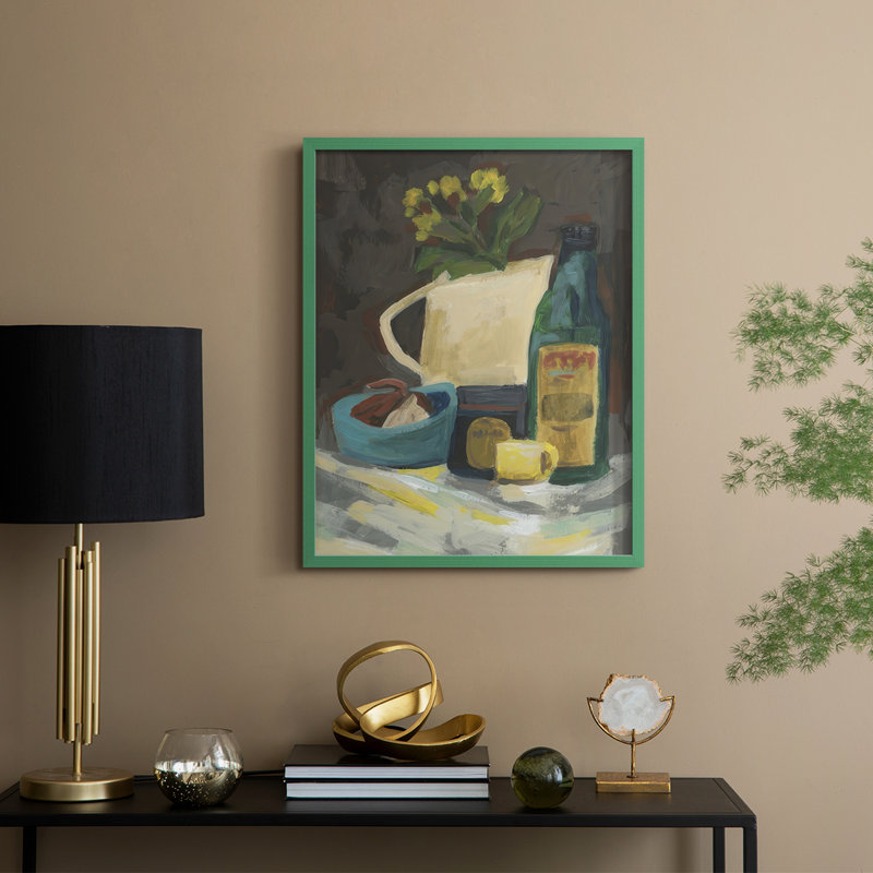 Tabletop Study II Framed Print - Solid Wood, 30" H x 24" W, Green