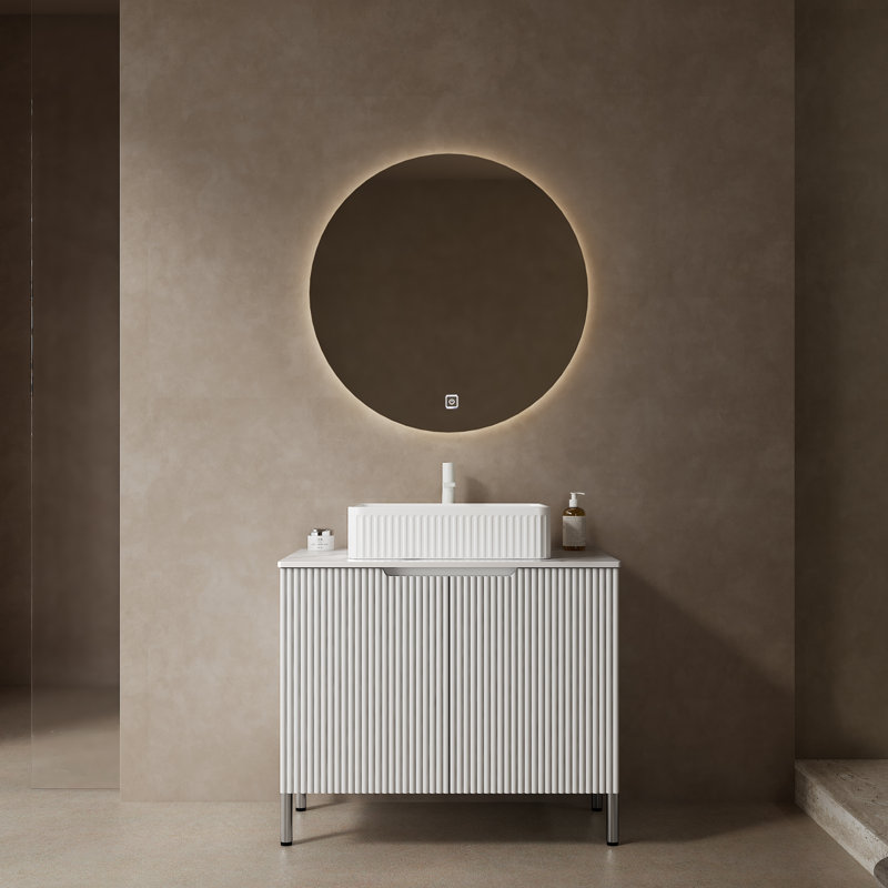Base de meuble-lavabo simple 30 po seulement, Blanc, Blanc