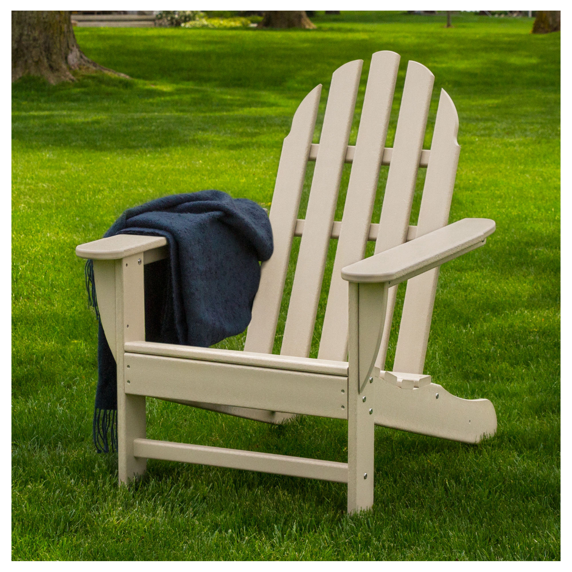 POLYWOOD Classic Adirondack 3 Piece Seating Group, Sand