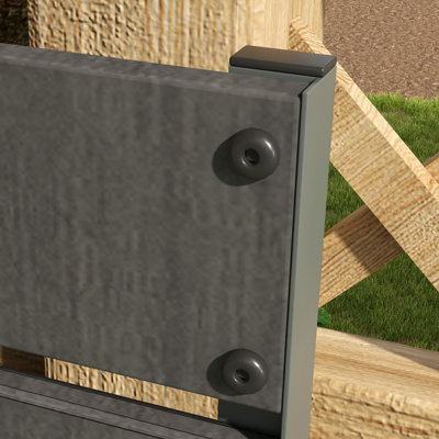 Bridgid Garden Planter with Trellis for Climbing Plants, Dark Grey