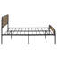 Structure de lit double Kempst avec tête et pied de lit en bois, lit plateforme industriel en métal avec support à lattes robuste, pas de sommier tapissier, gris ardoise-1484010326-1593960964