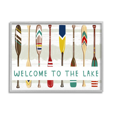 " Lake House Welcome Boat Paddles " by Elizabeth Tyndall