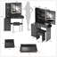 Table de coiffeuse de taille moyenne avec tabouret rembourré, 2 prises AC + 2 prises USB, support pour sèche-cheveux et grand miroir à DEL tactile