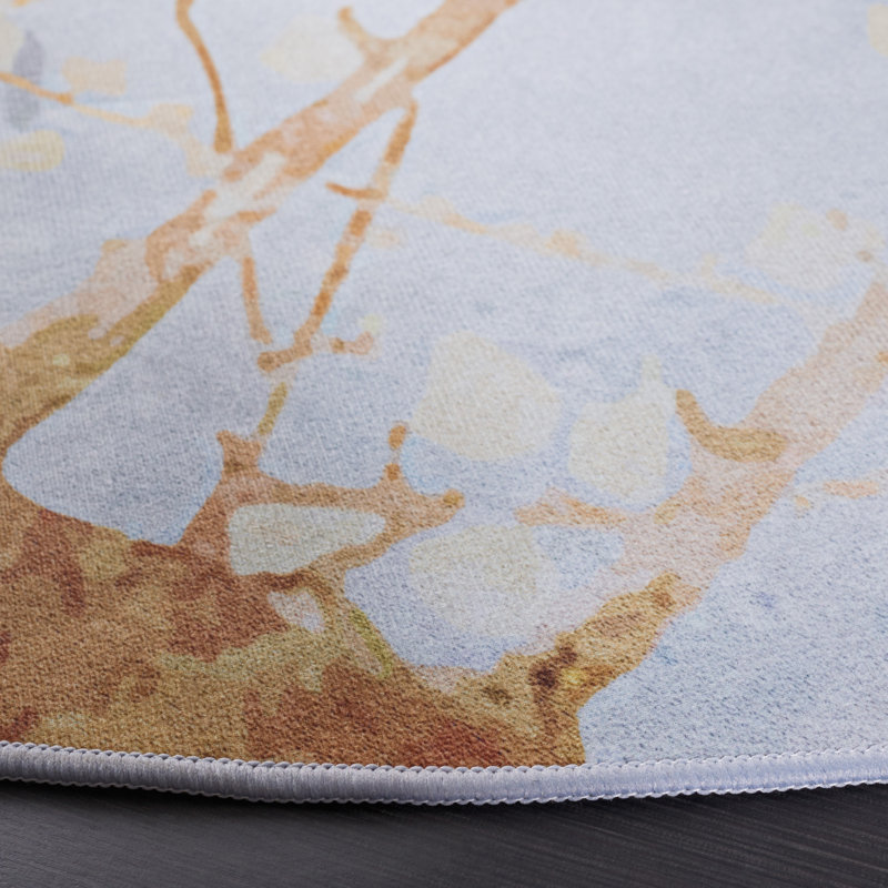 Tacoma Performance Machine Washable Abstract Rug, Round 6'