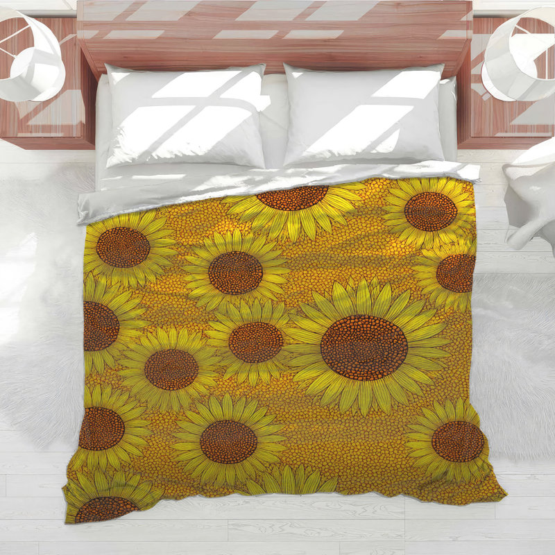 Édredon fleuri tournesol Boho Boho, Simple extra long
