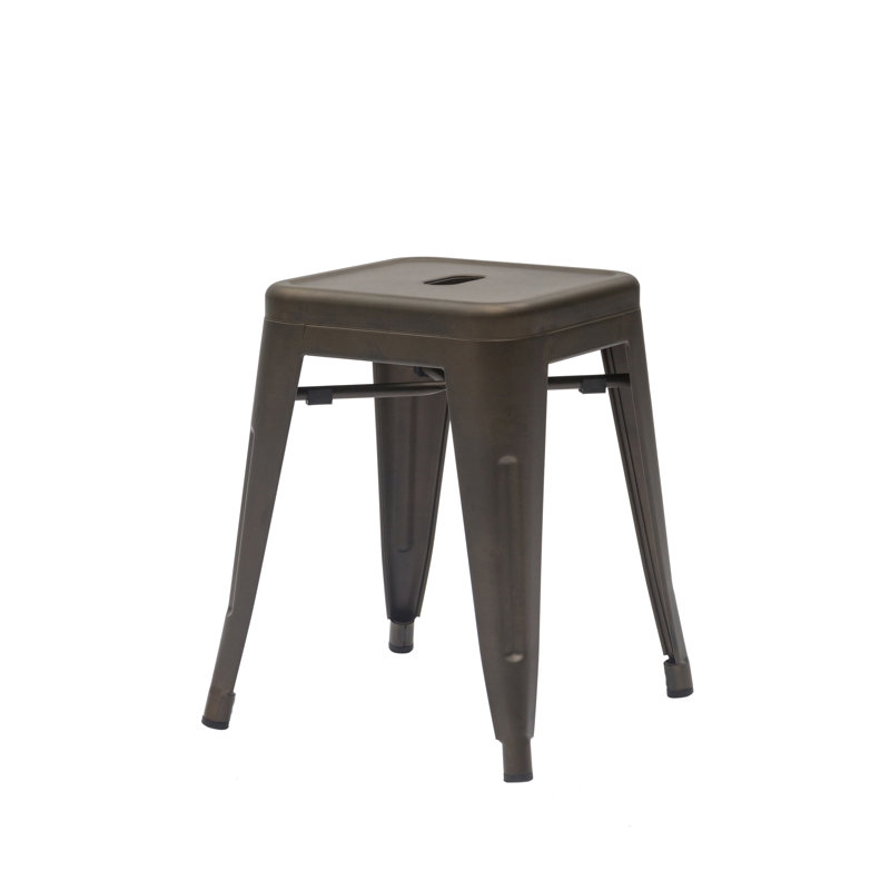 Bourgoin Counter Stool with Metal Frame, Dark Grey