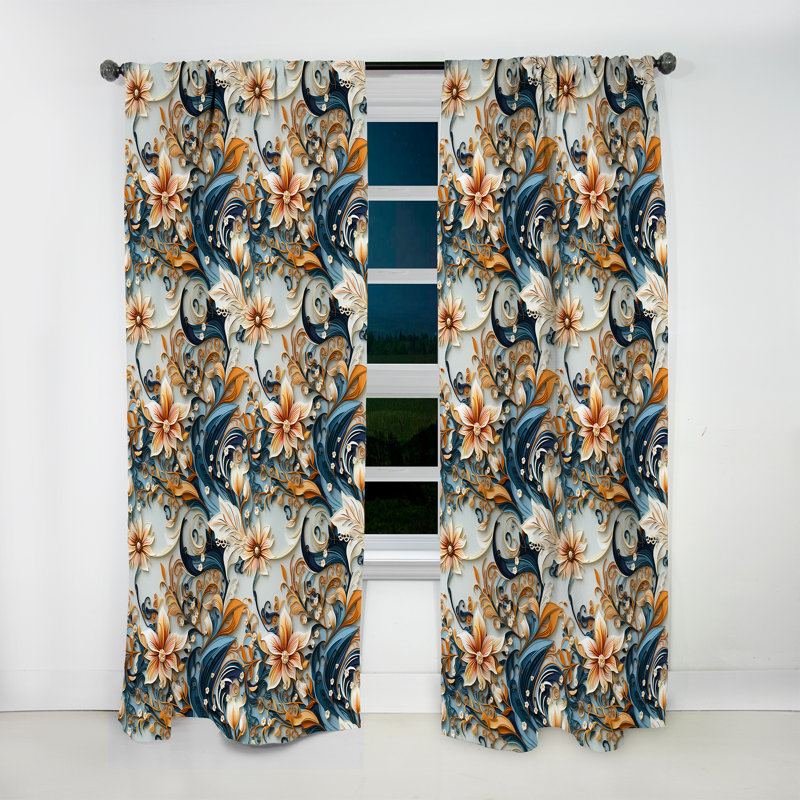 Motif cachemire I - rideau glamour - obscurcissant Velvet Coastal Retreat, L 52 po x L 120 po