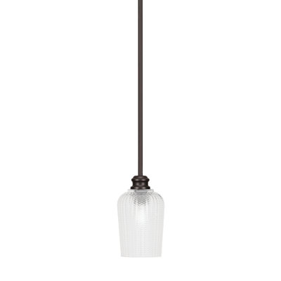 Edge Mini Pendant, 5" Clear Textured Glass