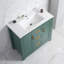 Meuble-lavabo vert 36 po avec lavabo simple, armoire encastrée combinée, armoire de rangement pour salle de bain avec 2 portes et 2 tiroirs, fermeture en douceur, rangement multifonctionnel