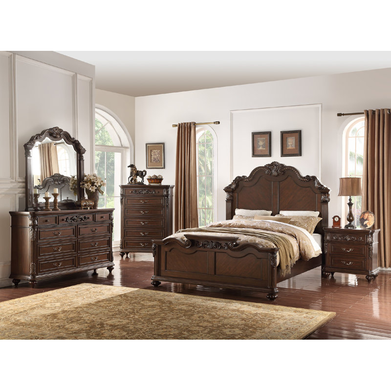 Liao Bed, King, Dark Brown