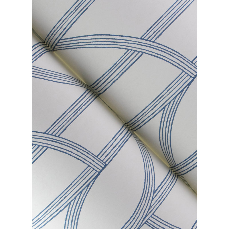 Salvo Curved Contours Wallpaper, Blue