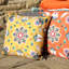 Folk Flora Indoor / Outdoor Floral Square Throw Cushion-68205562