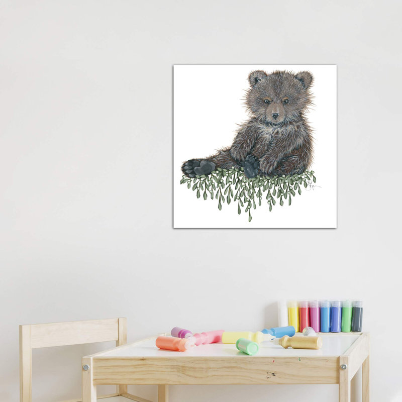 Bébé ours - reproduction d'art, H 18 po x l 18 po x 1,5 po, Toile tendue, Pas de tapis