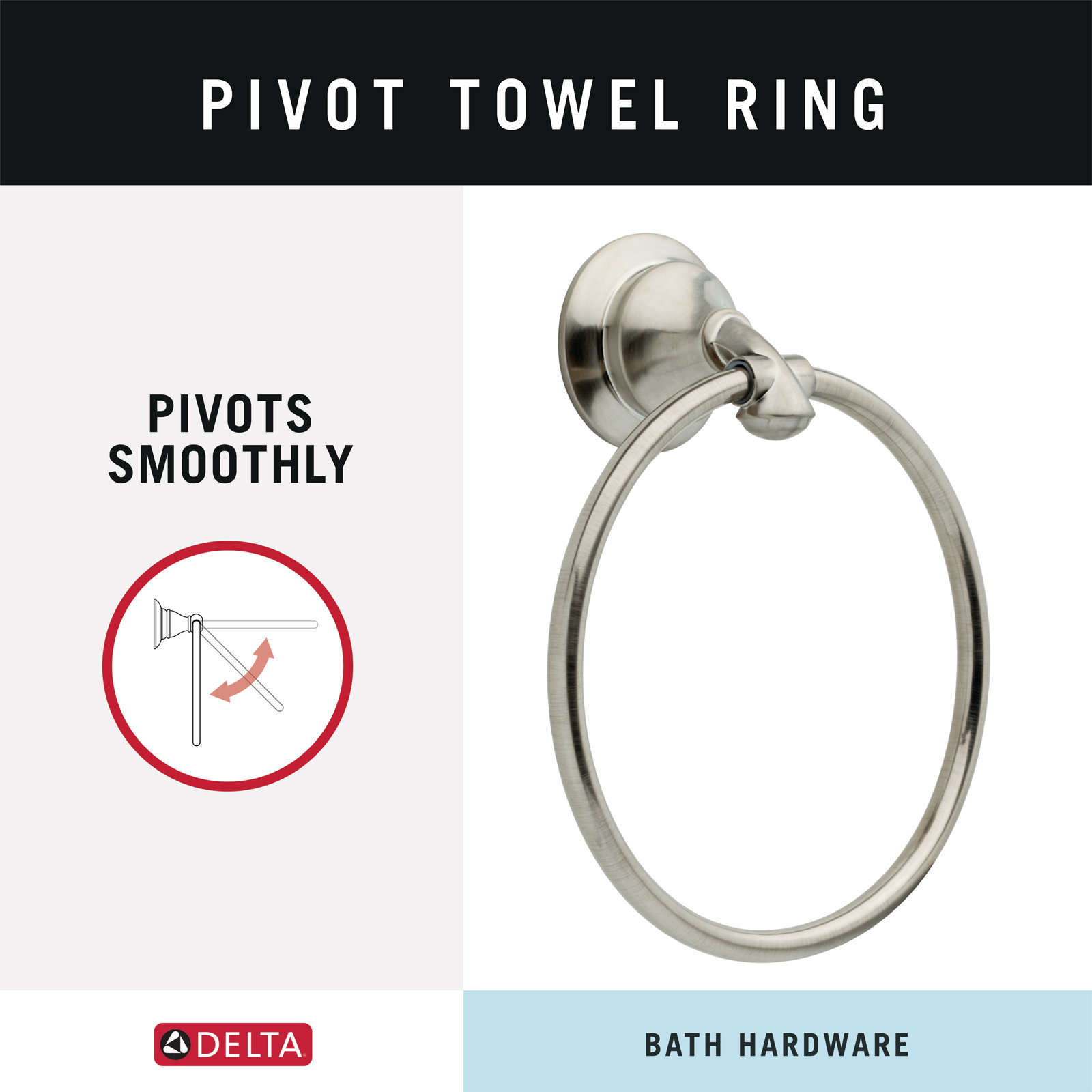 Linden™ Round Closed Towel Ring, Brilliance Stainless