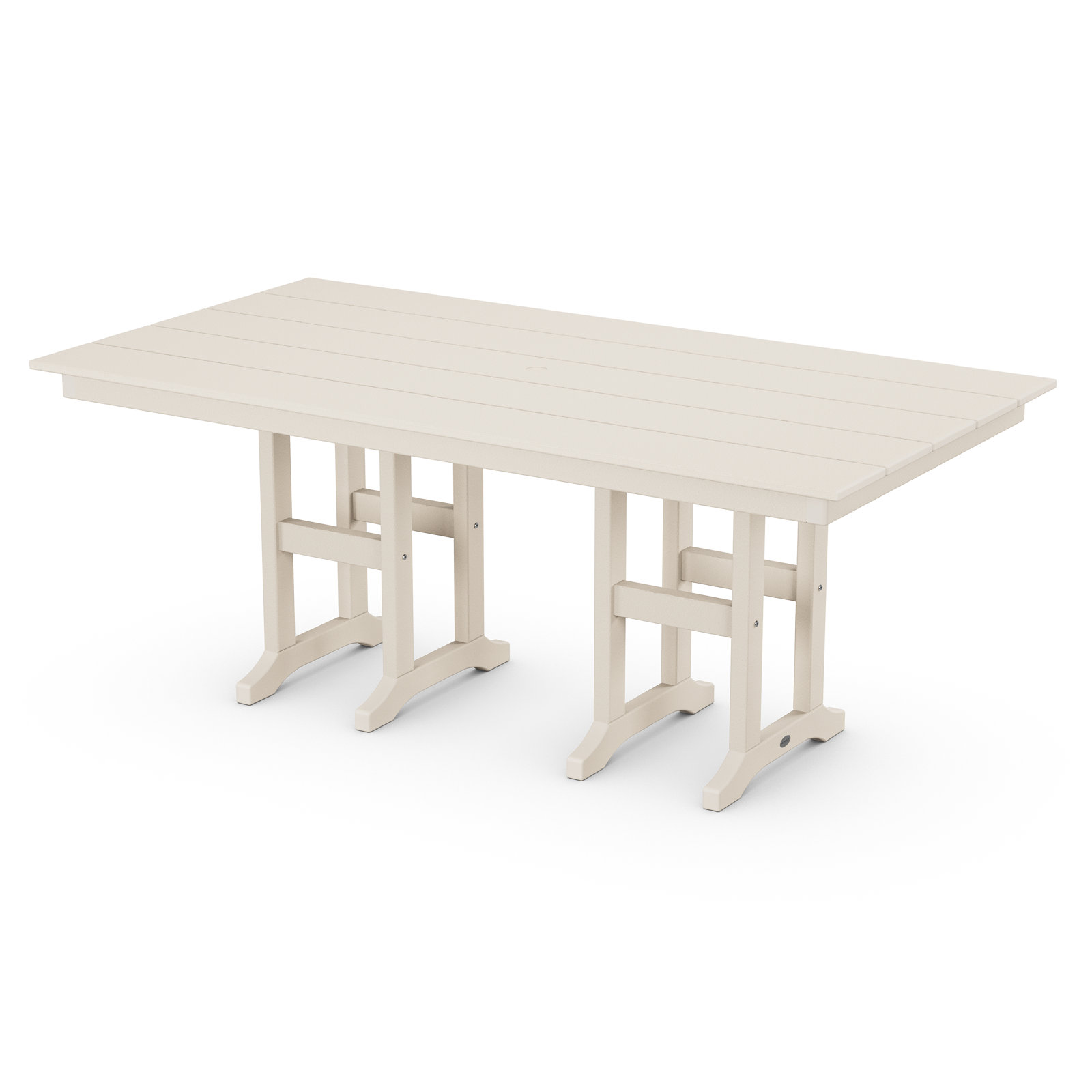 POLYWOOD® Tables Patio Dining Table, Cream, 42.06"H x 37.72"W x 72"L