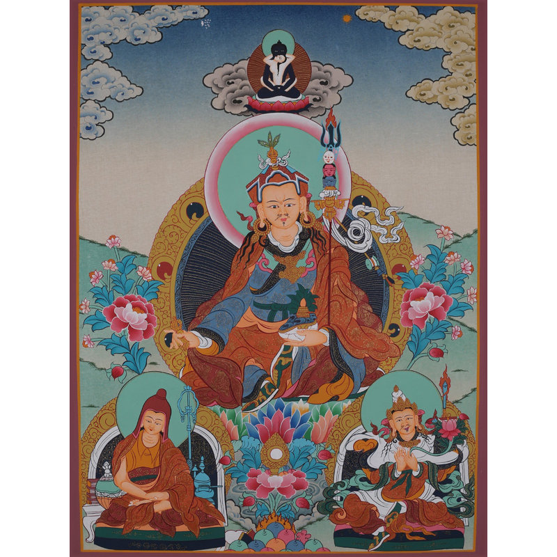Gurou Padmasambhava Brocadeless, peinture de Thangka