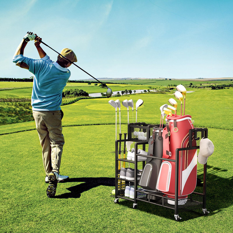 Organisateur de sac de golf robuste avec roues verrouillables