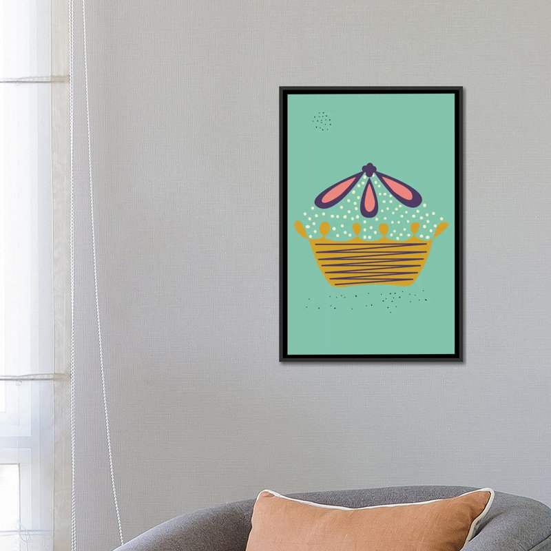 « pie », impression sur toile tendue, H 26 po x l 18 po x P 1,5 po, Toile avec cadre noir, Pas de tapis